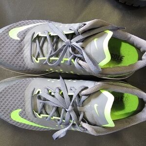 Nike Gray and Green Athletic Shoes